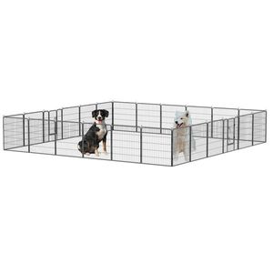 32\" Heavy Duty <b>Dog</b> Playpen Outdoor Steel Pet Cage with 24 Panels Waterproof <b>Button</b> Closure Animal Pattern Doors - Product Image 1