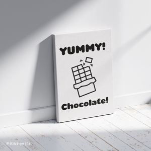 Impression sur toile pour cuisine, affiche d'illustration typographique amusante sur le thème de la barre de chocolat, décoration murale moderne pour cuisine et café - Product Image 1