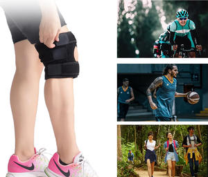 Genouillères et coudières de compression en néoprène noir taille unique, tricot brossé en nylon à deux sens pour la remise en forme, la course à pied et l'arthrite - Product Image 6