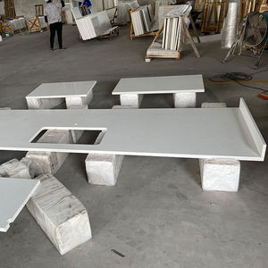 Encimera Minimalista de Piedra Artificial, Rectangular, Borde Plano, Acabado Mate, No Tóxica, Diseño Independiente - Product Image 4