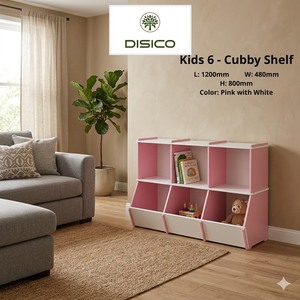 6-Compartment <b>Children</b>’s Bookshelf Solid American Pine Durable & Child Safe Made in Vietnam - Product Image 4
