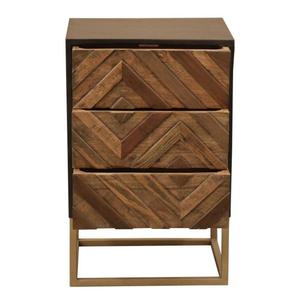 Modern Farmhouse Modular Solid Mango Wood Large Capacity 3 Drawer Flat Panel Cabinet Eco-Friendly Durable <b>Iron</b> Legs Living Room - Product Image 1