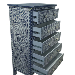 ILAHI's Bone Inlay <b>Drawer</b> Modern Design Agate Detailing <b>Storage</b> Portable Home Furniture - Product Image 1