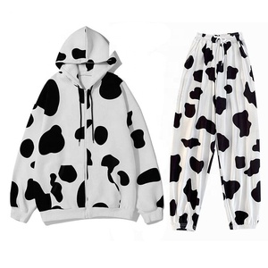 Chandal-traje de chándal con estampado de puntos para mujer, chándal con capucha y cordón ajustable - Product Image 4