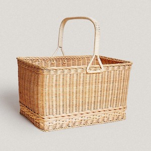<b>Wicker</b> <b>storage</b> <b>baskets</b> picnic beach camping organizer natural rattan <b>basket</b> hamper woven by hand - Product Image 2