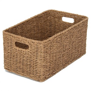 Premium Bohemian Natural Seagrass Storage <b>Basket</b> Handles Durable for Kitchen <b>Bathroom</b> Living Room Decorative Storage Modern - Product Image 6