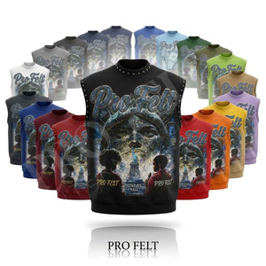 Men's Clothing Customized Graphic Embroidery Sleeveless Tank Top Streetwear Casual Summer Gym Unisex Fashion T Shirts OEM ODM - Product Image 1