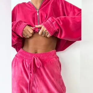 Conjunto de Sudadera con Capucha y Pantalones Deportivos Anchos de 2 Piezas para Mujer, Personalizados por el Fabricante - Product Image 1