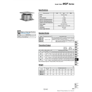 SMC Pneumatics Table de guidage MGF63-30 Cylindre Produit - Product Image 1