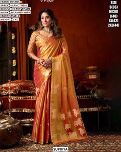 Sari en tissu de créateur Kalpana - Anti-humidité, infroissable, style traditionnel pour les occasions de mariage - Product Image 6