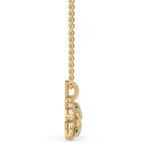 Collar con Colgante de Pata de Diamantes en Oro Amarillo de Lujo para Mujer, Cadena Figaro, Uso Diario, Forma de Animal - Product Image 3