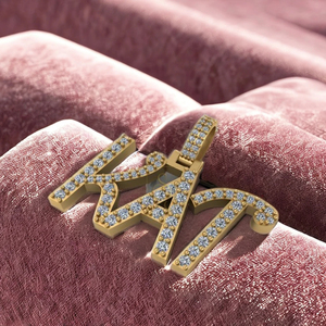 Collar de Oro Sólido de 14K con Inicial y Nombre, Diamante Cultivado en Laboratorio, Letra en Bloque Personalizada, Colgante Fino, Unisex, Regalo - Product Image 5