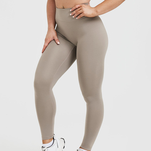 Leggings de yoga personnalisés de haute qualité pour femmes, grande taille, côtelés, décontractés, 100 % coton, respirants, à compression - Product Image 3