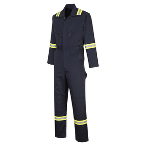 Combinaison de travail réfléchissante pour hommes, uniforme en polycoton avec panneaux de sécurité, logo personnalisé imprimé, vente en gros OEM sur mesure - Product Image 3