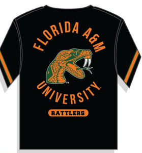 Camiseta de béisbol negra para hombre FAMU, al por mayor, con botones, manga corta, cuello en V, uniforme deportivo - Product Image 3