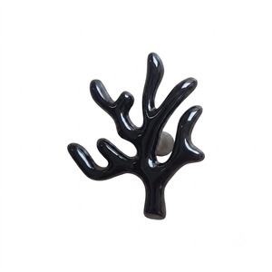 Black Nautical Anchor Design Knob Glossy Metal Classic Door & <b>Drawer</b> Push or Pull Use Decorative Knobs Cast Iron Material - Product Image 2