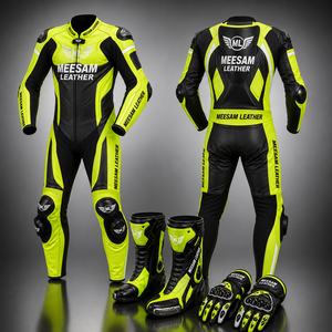 Traje de Motociclismo para Hombre, Manga Larga, Bloques de Color Amarillo y Morado, Spandex y Nailon, Secado Rápido, para Todas las Estaciones - Product Image 4