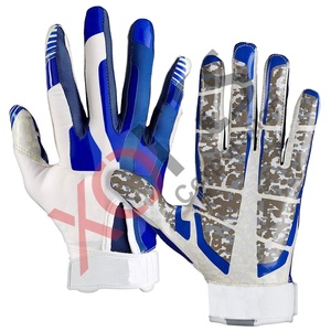 Gants de football américain en cuir de haute qualité personnalisés, avec poignées pour receveurs, légers, imperméables, paume ultra-adhérente, pour le sport - Product Image 1