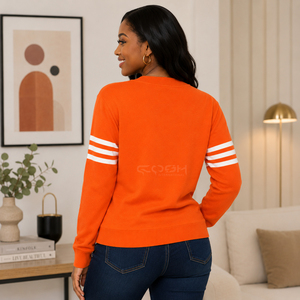 Cosh International Sisterhood Sorority Luxury Deep V-Neck <b>Cardigan</b> Girls Solid Pattern Short Button Front <b>Cardigan</b> <b>Sweater</b> - Product Image 4