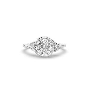 Anillo de Compromiso de Lujo con Diamante Cultivado en Laboratorio de Corte Redondo de 1.63 Quilates, Oro de 14K/10K, Diseño Único, Ligero, Joyería Solitaria - Product Image 2