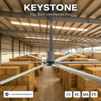 Ventilateur de plafond grand format Keystone HVLS, prévention de l'humidité et de la moisissure, ventilateur pour l'agriculture, l'entreposage des aliments, l'entrepôt et la circulation d'air dans le grange