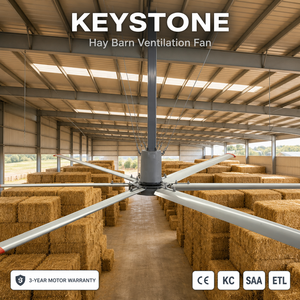 Ventilateur de plafond grand format Keystone HVLS, prévention de l'humidité et de la moisissure, ventilateur pour l'agriculture, l'entreposage des aliments, l'entrepôt et la circulation d'air dans le grange - Product Image 1