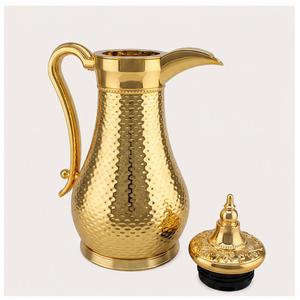 Luxury Gold Plated <b>Arabic</b> Coffee Dallah Traditional Hammered Design Vacuum Flask Pot for Ramadan & Majlis In Cheapest Price - Product Image 1