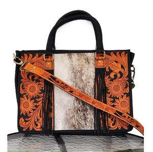 Bolso Tote Bohemio de Cuero Genuino Hecho a Mano con Estampados de Animales, Cierre de Cremallera, Duradero, para Viajes, Verano, Otoño, Uso Diario, Hecho en India - Product Image 2
