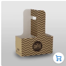 Boîte porte-gobelets autoportante marron avec marquage doré pour espresso - Product Image 4