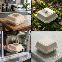 Conteneur alimentaire jetable en gros pour la vente à emporter, boîte d'emballage alimentaire pour boulangerie et restaurant