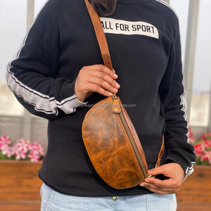 Genuine Leather Versatile Fanny Pack Personalized Everyday Comfortable Crossbody <b>Bag</b> Cowhide Leather <b>Sling</b> <b>Bags</b> for <b>Men</b> & Women - Product Image 3