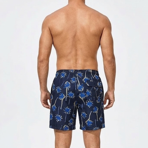 Summer Beach Men's Casual Swim Shorts Solid Front Logo Breathable Quick Dry Eco-Friendly Customizable Swimwear Volleyball - Product Image 4