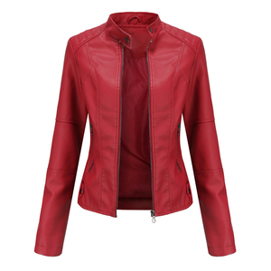 Chaqueta de Motocicleta de Cuero PU para Mujer PHANTOM IMPEX, Cuello Camisero, Cierre de Cremallera, Manga Larga, Color Sólido, Transpirable, para Invierno - Product Image 3