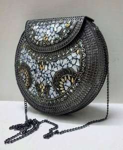 Bolsos de Mano de Noche Vintage para Mujer, Bolsos de Lujo con Patrones Geométricos de Metal y Lentejuelas, a un Precio Accesible - Product Image 6