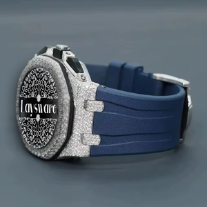 Reloj Analógico de Acero Inoxidable de Lujo Unisex con Incrustaciones de Diamantes VVS Moissanite, Estilo Bussdown - Product Image 5