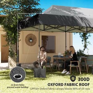 Tenda Pop-Up Resistente 10 X 20 Piedi UPF50+ con Borsa con Ruote, Grigio Scuro, Riparo Istantaneo Portatile per Esterni - Product Image 5