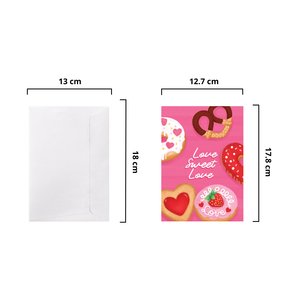 Carte artisanale de la Saint-Valentin, gâteau d'amour avec enveloppe, carte pop-up 3D, design cœur, cartes de vœux pour couple - Product Image 2