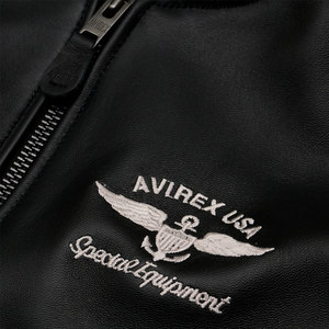 แจ็คเก็ตหนัง Avirex สำหรับผู้ชาย แบรนด์ OEM ผลิตภัณฑ์สั่งทำพิเศษ วัสดุกันลมและแห้งเร็ว ทำจากหนังแท้ - Product Image 4
