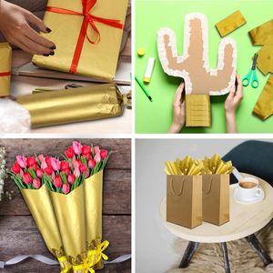 100 Fogli di Carta Velina Dorata 12 X 20 Pollici in Confezione Grande per Matrimoni, Compleanni e Progetti Fai-da-Te, Confezioni Artistiche e Artigianato - Product Image 1