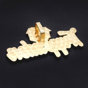 Colgante de Moissanita Trappin House, Chapado en Oro de 22K, Amuleto Hiphop Unisex para Uso Diario, Forma de Letra, Microincrustaciones, Corte Brillante Redondo - Product Image 2