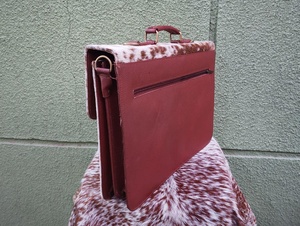 Maletín de Cuero Genuino con Pelo de Vaca, Estilo Vintage, Hecho a Mano, para Negocios, Portátil, Ligero y Duradero, LPBH-0001 - Product Image 3