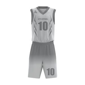 Tenue de basketball réversible personnalisée pas chère, ensemble maillot blanc et noir respirant, personnalisable avec votre nom et votre numéro - Product Image 1