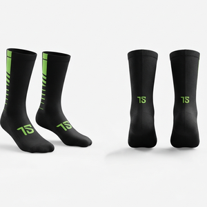 Premium Men's Eco-Friendly No Show Polyester Spandex Squash <b>Socks</b> 160 GSM Moisture Wicking Breathable Black Green Custom - Product Image 1