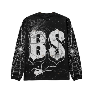 Sudadera Spider personalizada, informal, de forro polar grueso, con gráfico gótico, estampada en serigrafía, cuello redondo, ropa urbana para hombre - Product Image 3