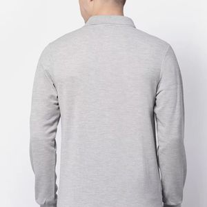 Fabricants de vêtements de haute qualité, polo à manches longues à col rond en coton biologique 100% pour hommes - Product Image 4