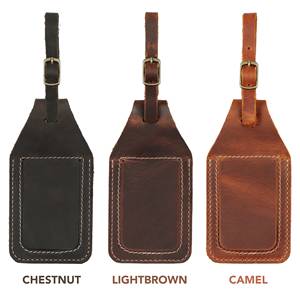 Personalized Genuine Leather Luggage <b>Tags</b> Luxury Travel Bag <b>Tags</b> Privacy Cover <b>Suitcase</b> Labels Custom LMP-0187 - Product Image 4