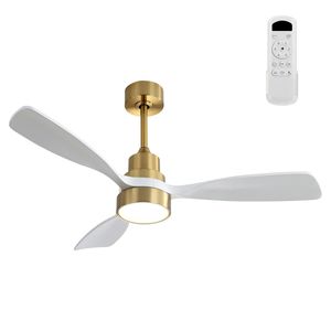 Ventilatore da soffitto per soggiorno da 48 pollici con 3 pale in legno massello e motore DC reversibile con telecomando, come W882P195902 - Product Image 1