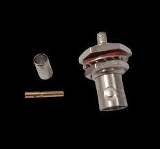 ขั้วต่อโคแอกเชียล RF แบบตัวผู้ ชนิดโลหะแบบ Bayonet Coupler พร้อมเกลียวสำหรับประกอบสายเคเบิล - Product Image 1