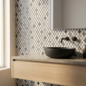 Precio barato Cubic Hexagonal Diamond Mosaic Azulejos de porcelana para Backsplash Cocina Piso Pared Decoración moderna Fácil de limpiar - Product Image 2