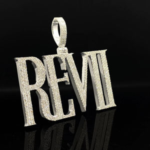 Pendentif Hip Hop en Acier Inoxydable Effet Diamant CZ Personnalisé - Product Image 1